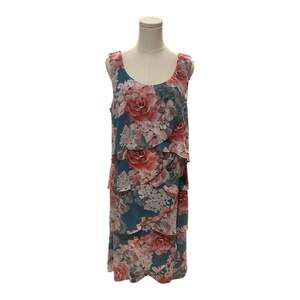Ignite Evenings Sleeveless Floral Print Tiered Sheath Dress Women’s Size 12